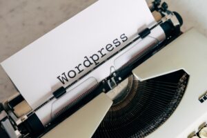 "WordPress" typed on a typewriter